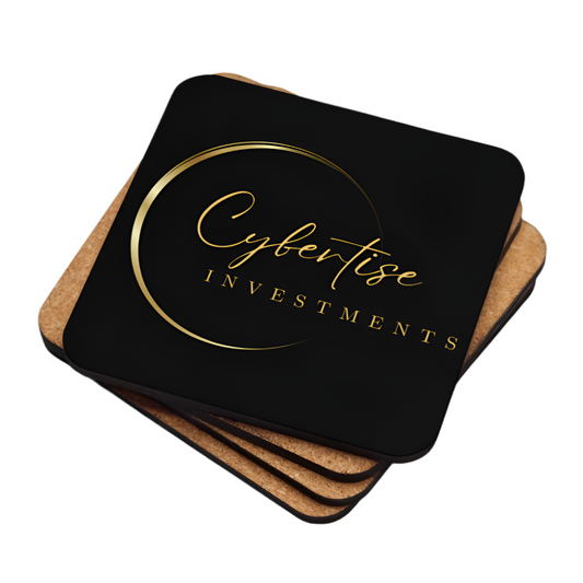 Cybertize Investments cork-back coaster's